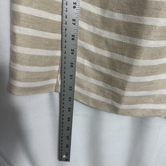 Banana Republic Womens Dress Size 0 Tan White Stripe Lined Blend Sleeveless - Picture 12 of 12